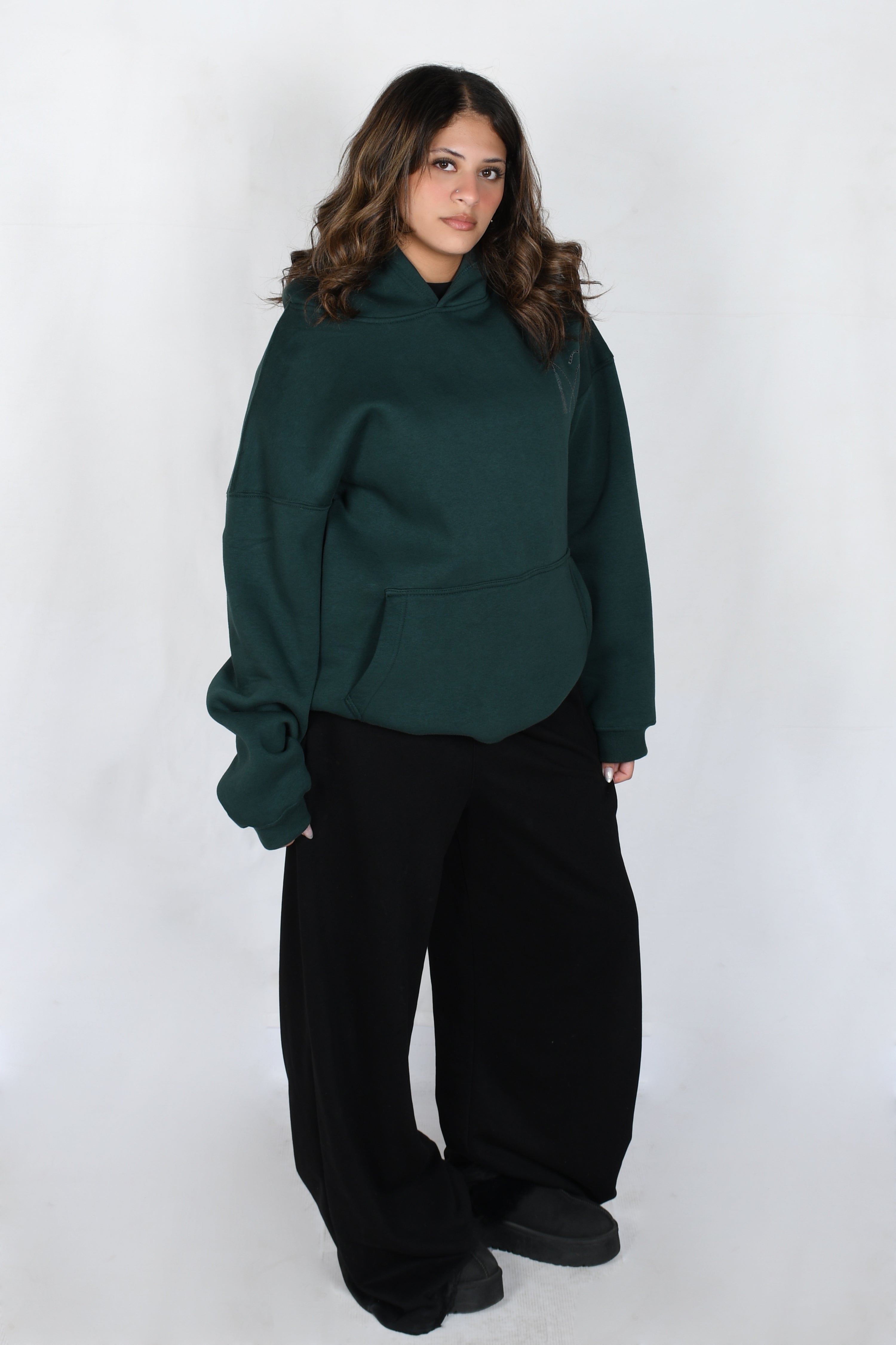 Over-sized hoodie - Dark Olive