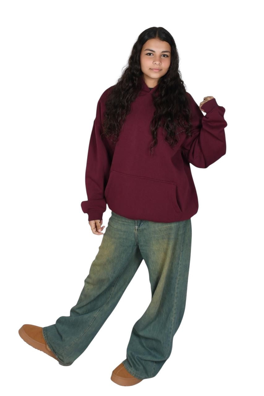 Over-sized hoodie - Burgundy