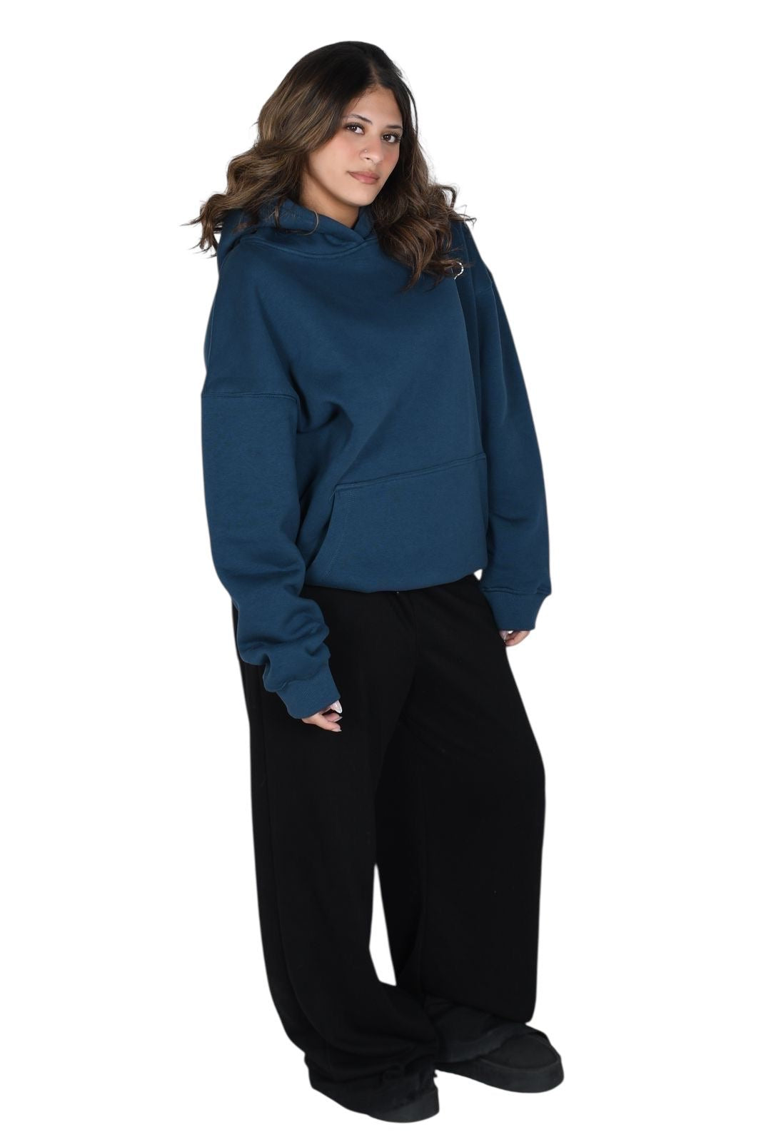 Over-sized hoodie - Petroleum Blue