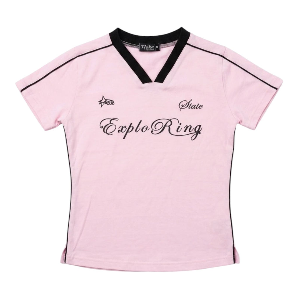 “ExploRing State V-Neck baby tee